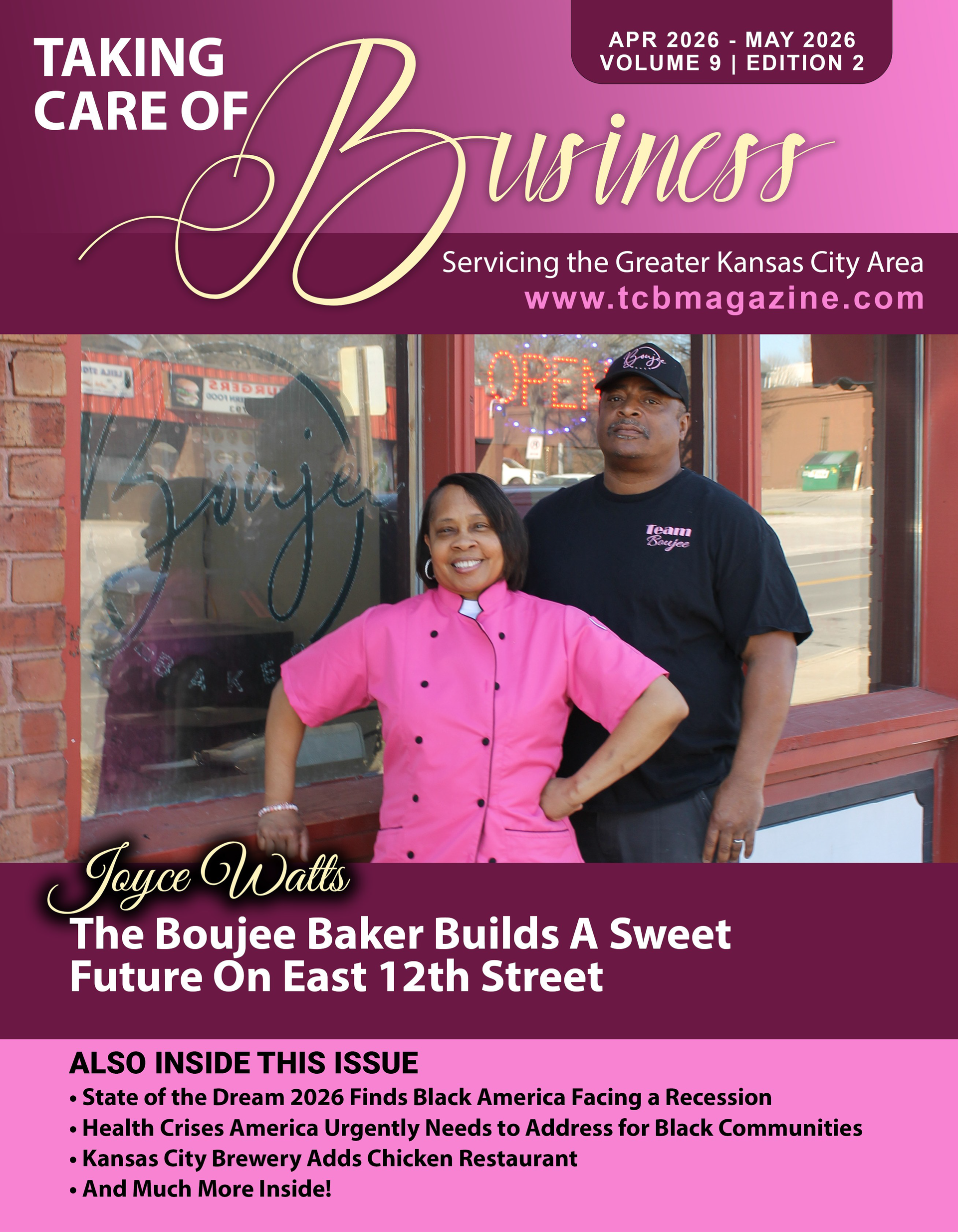 Magazine cover featuring two people, and from