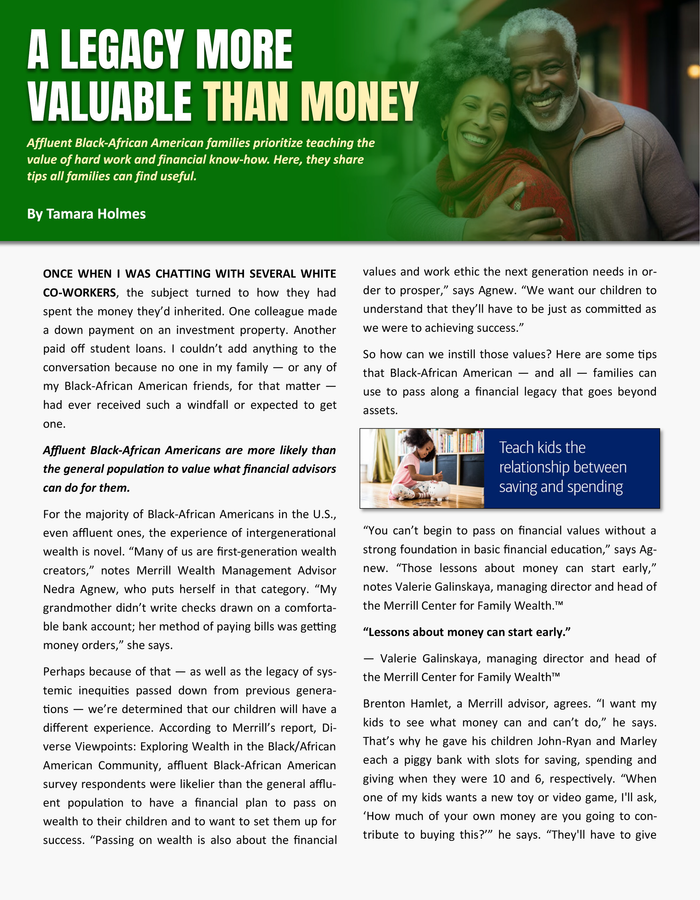 A newspaper article about the current state of black financial literacy