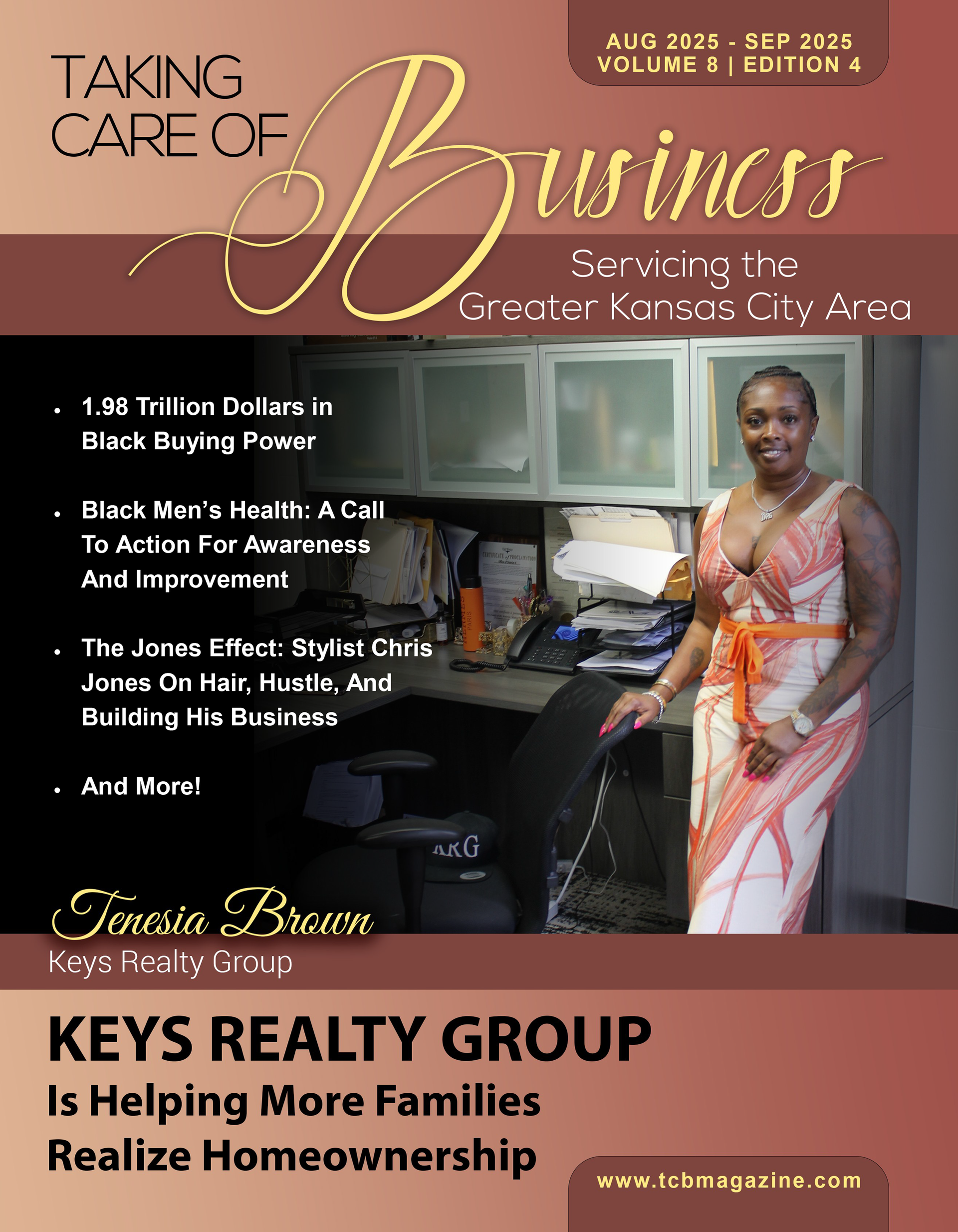 Magazine cover featuring a woman in a dress, with the title 