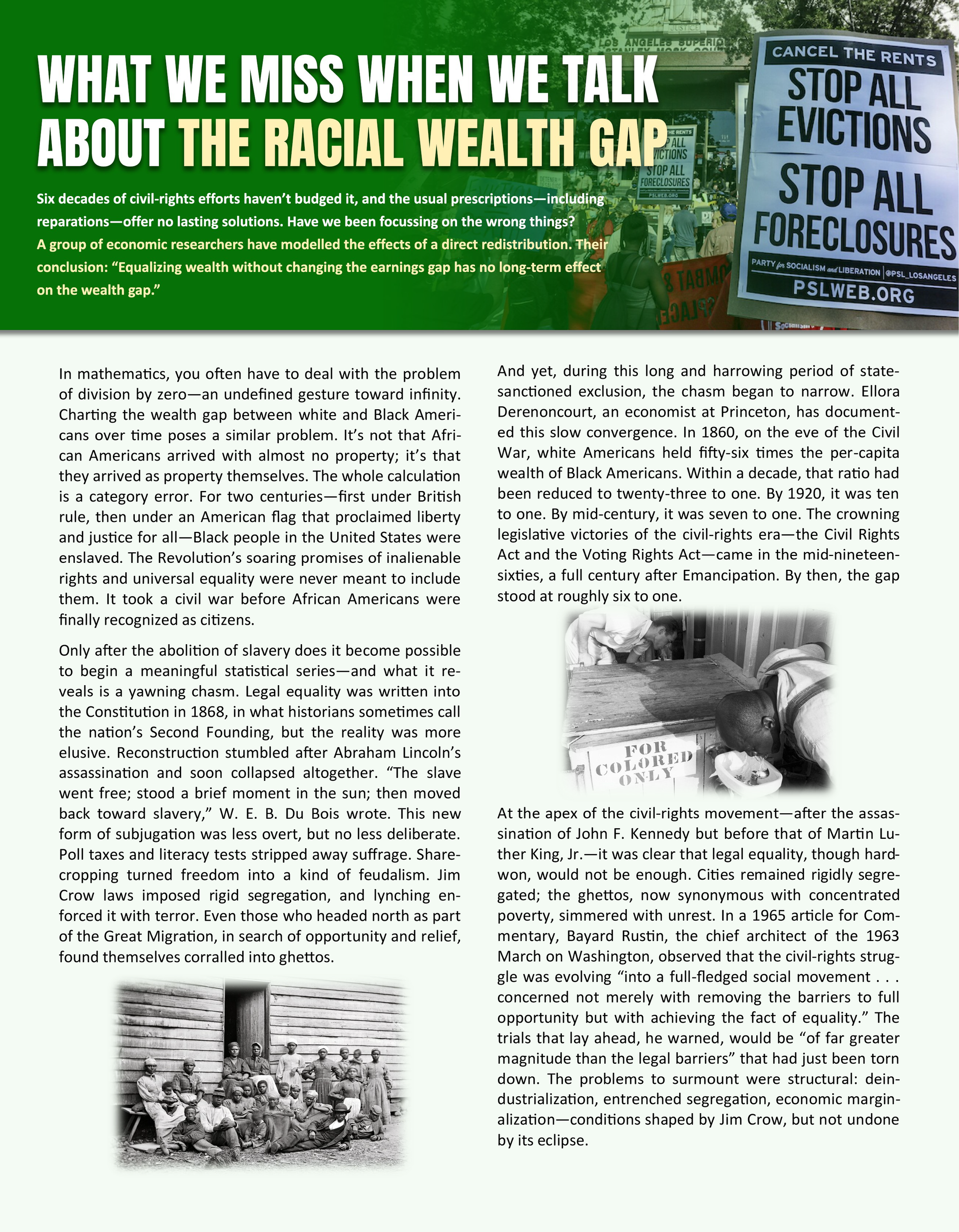 A newspaper article about the current state of black financial literacy