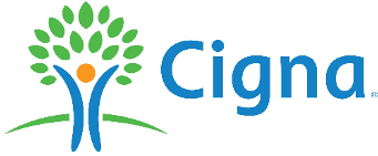 The cigna logo has a tree and a person in it.