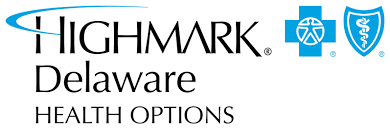 The logo for highmark delaware health options is shown on a white background.