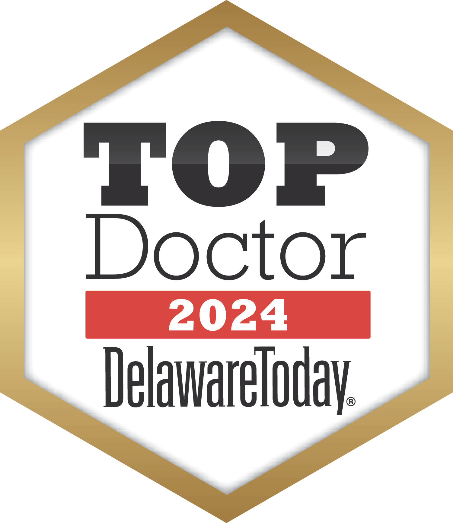 It is a badge that says top doctor 2022 delaware today.