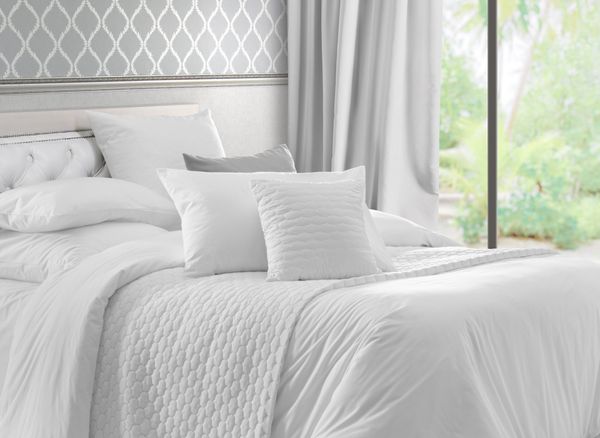 Luxury Bedroom With White Bed Lines And Curtains - Dry Cleaners in Dubbo, NSW