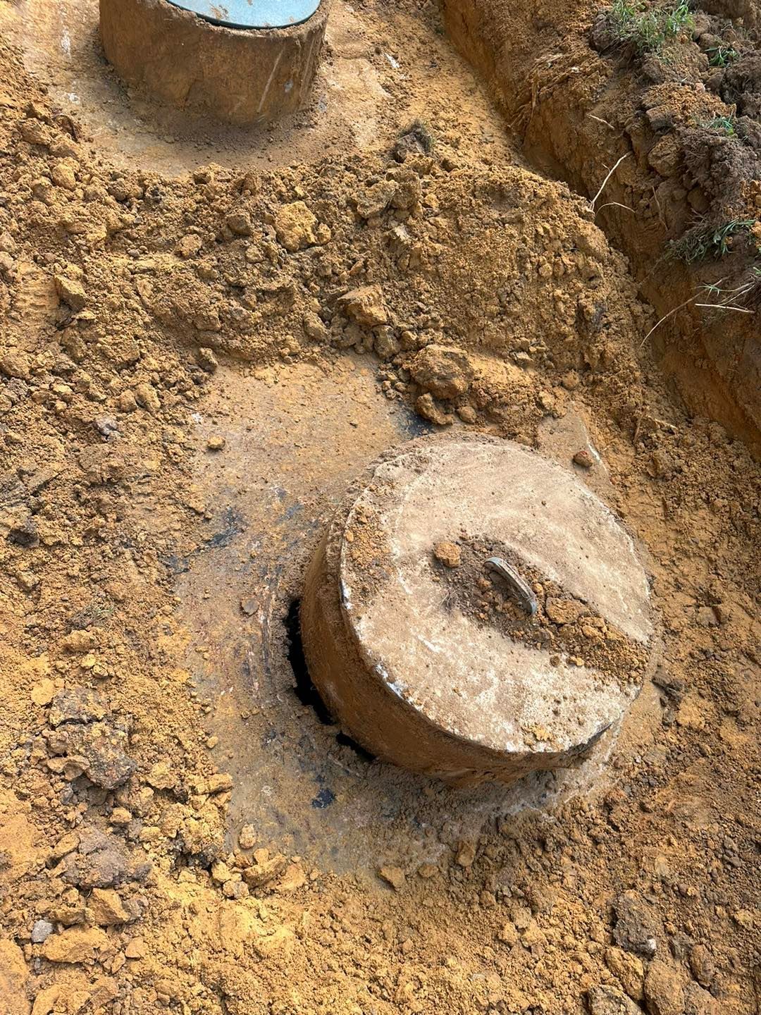 Septic system cap under ground
