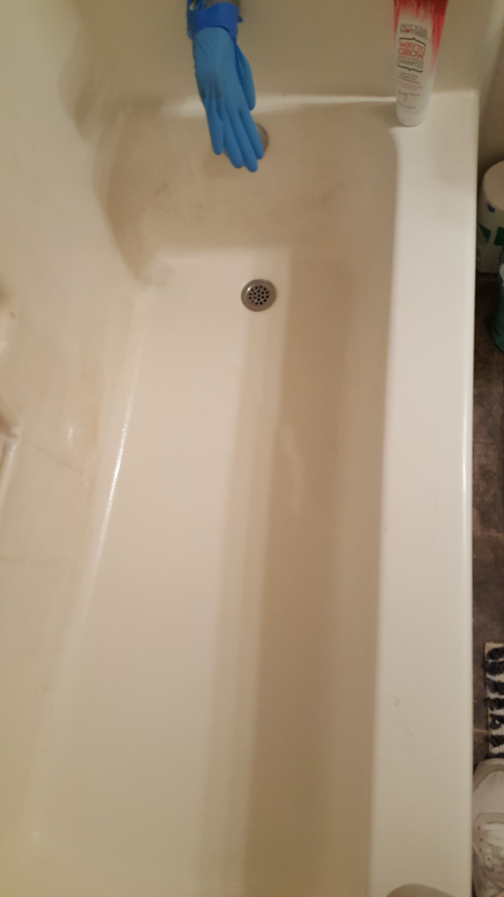 Repaired cracked bathtub