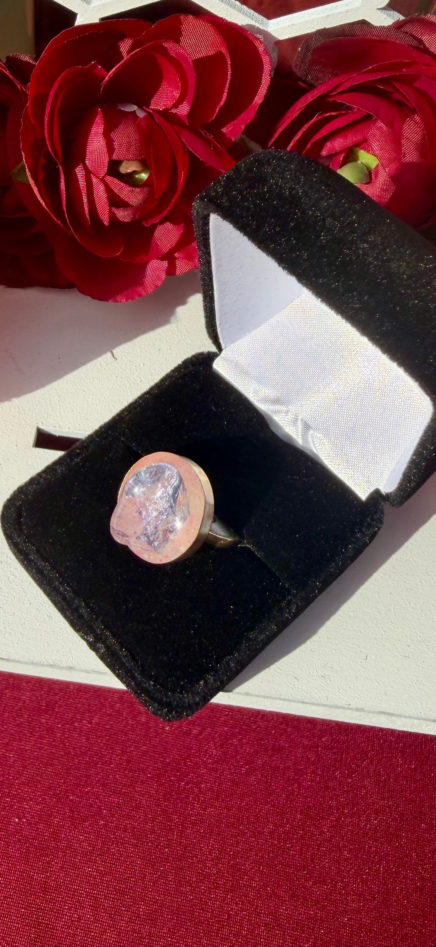 Size 6 Sterling Silver Ring With Blue Aurora Quartz