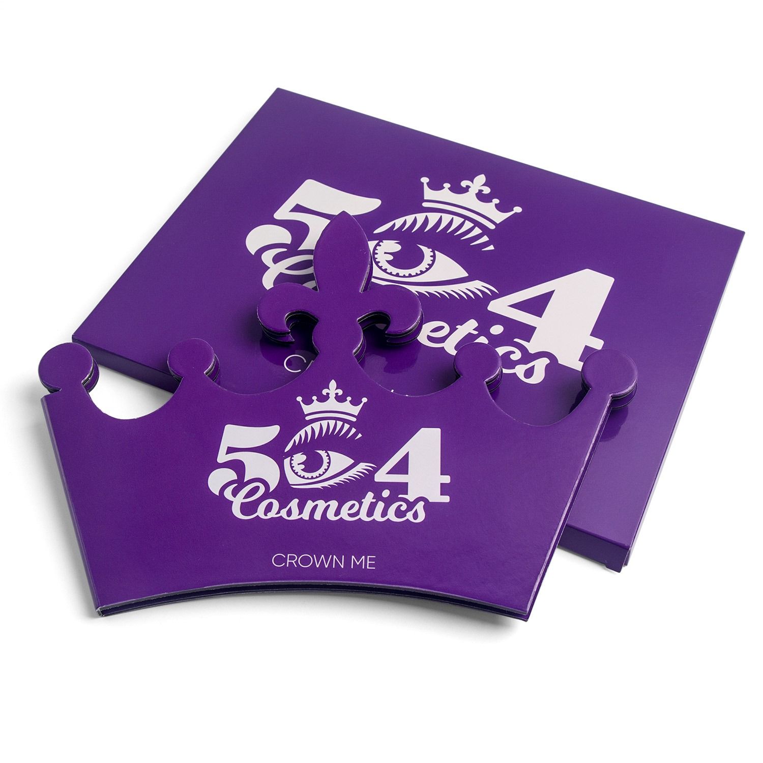 A purple puzzle with the 54 cosmetics logo on it