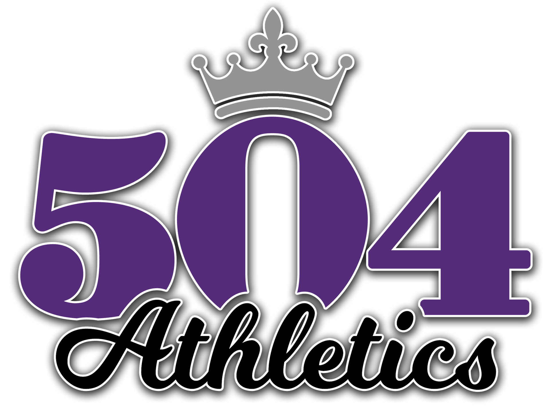 A logo for 504 athletics with a crown on top