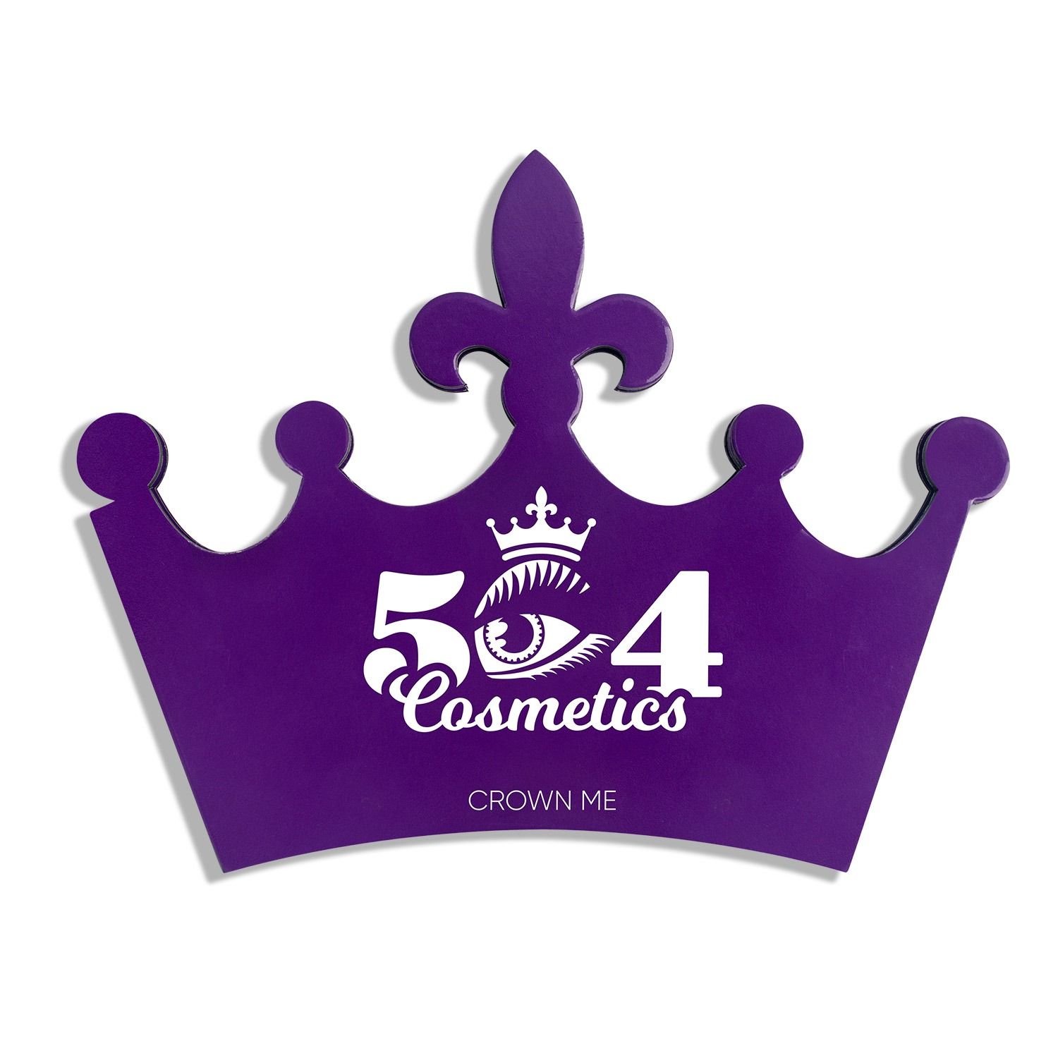 A purple crown with the word cosmetics on it