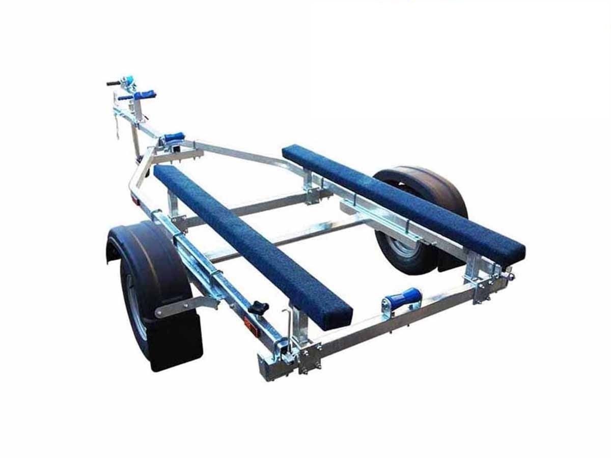 a boat trailer is shown on a white background .