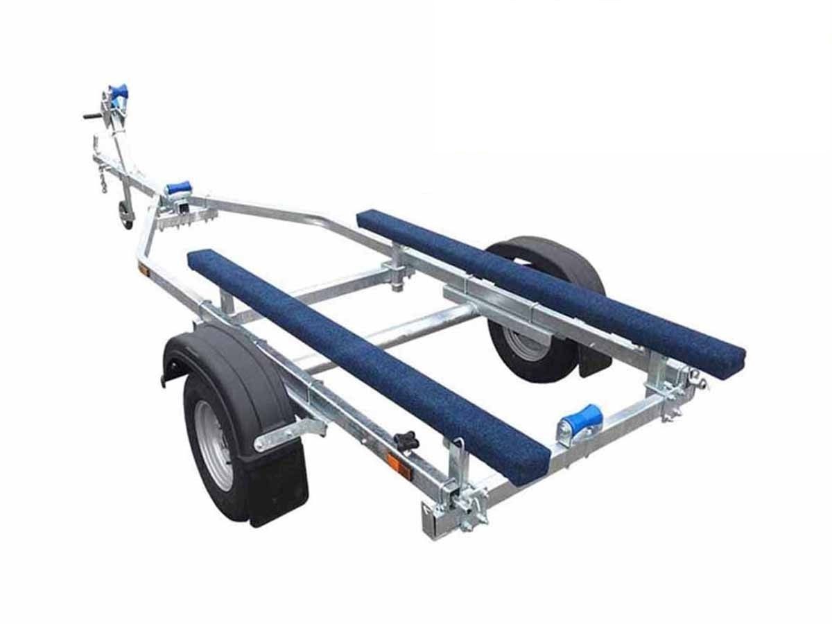 a boat trailer is shown on a white background .