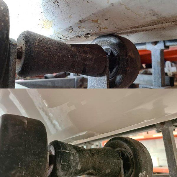 a before and after photo of a metal object