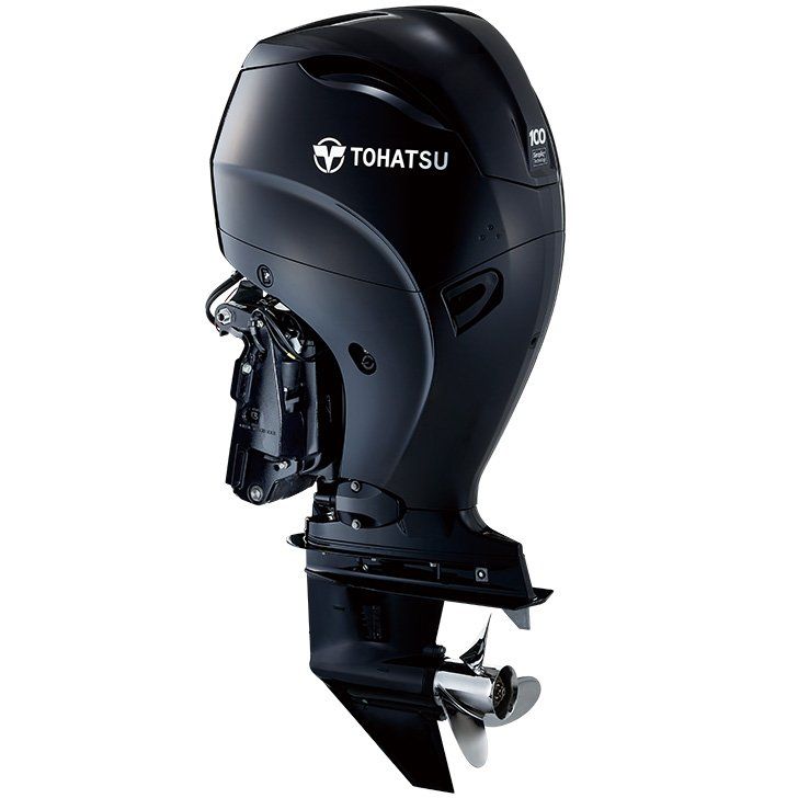 a tohatsu outboard motor is shown on a white background .