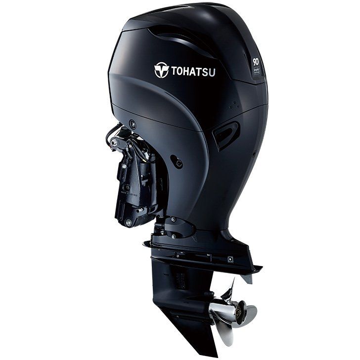 a tohatsu outboard motor is shown on a white background .