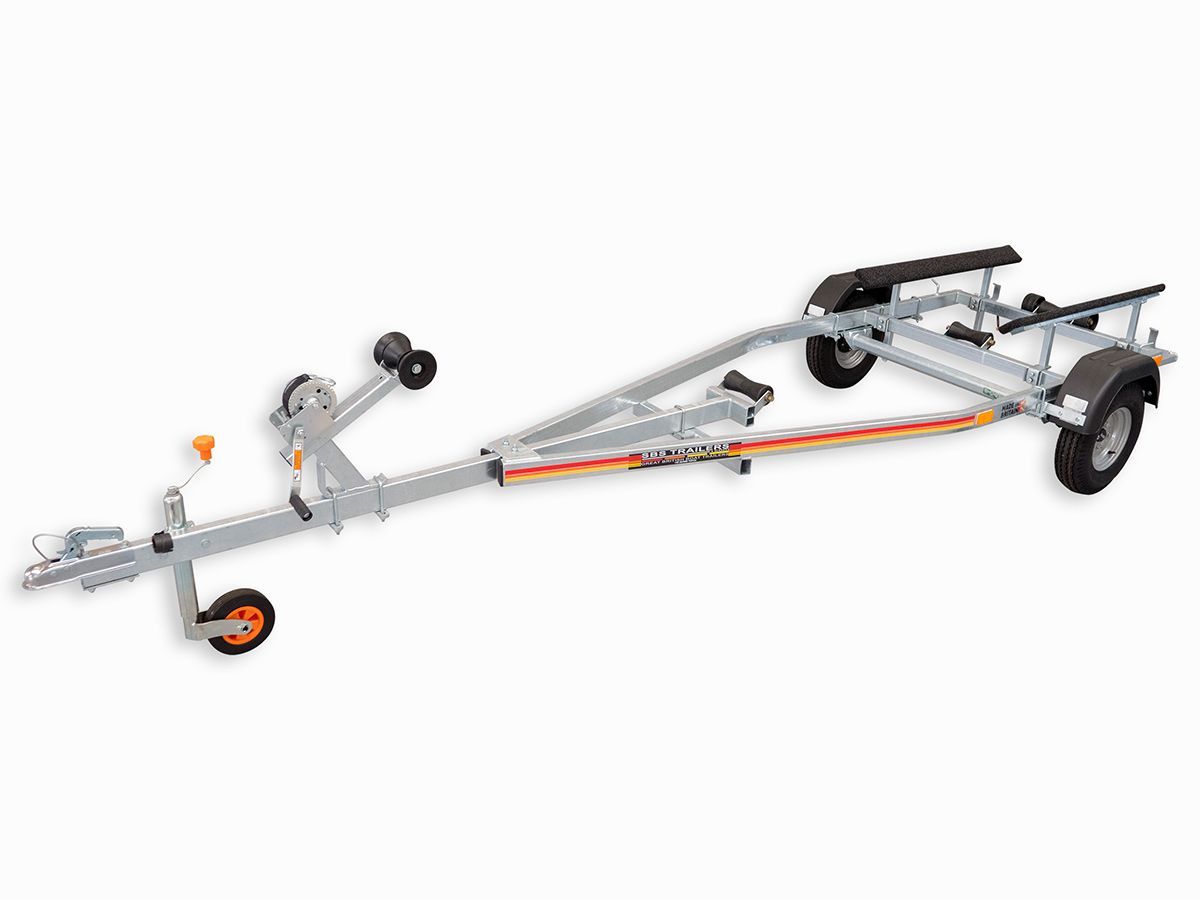 a boat trailer is shown on a white background .