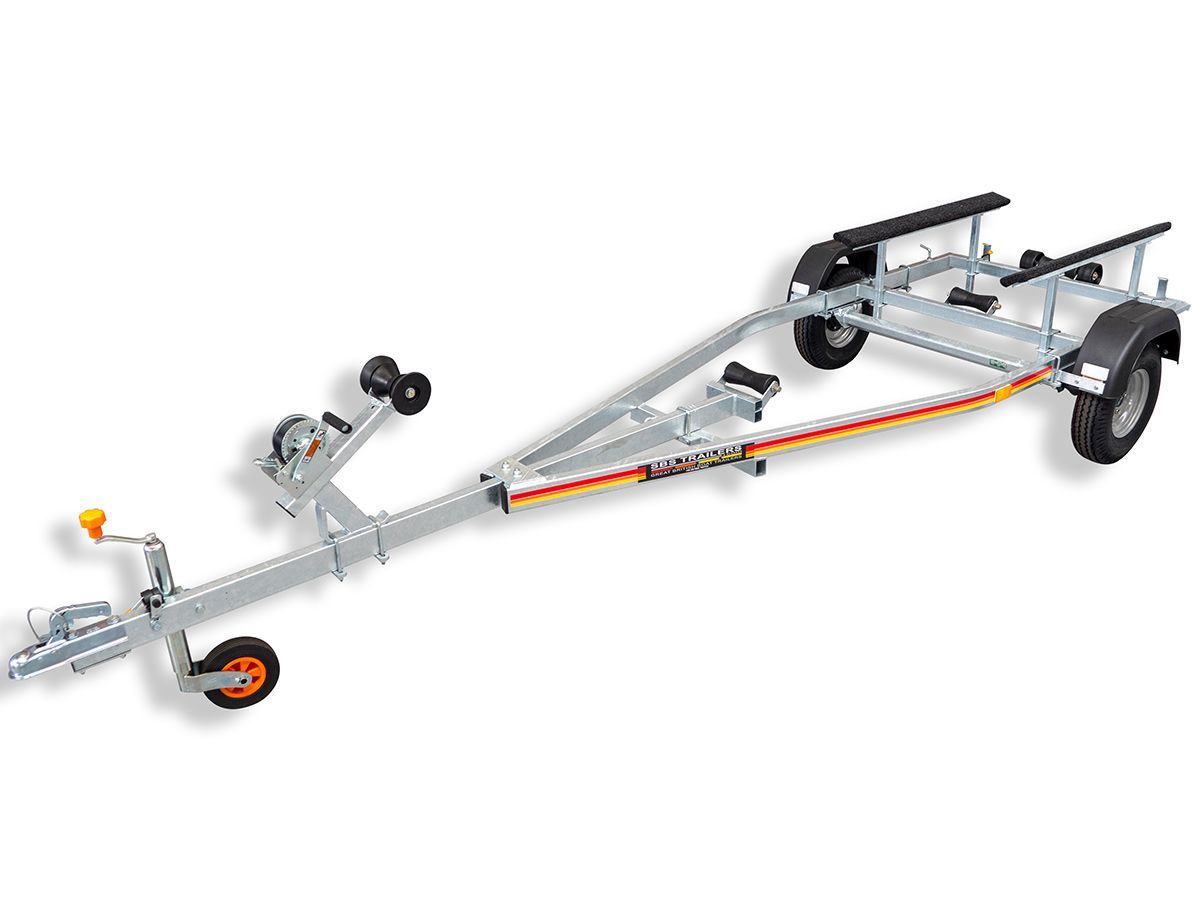 a boat trailer is shown on a white background .