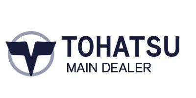 the tohatsu main dealer logo is shown on a white background .