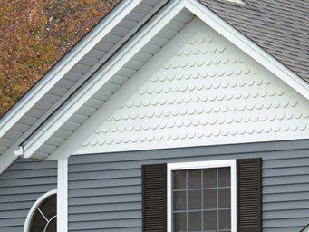 Close up of grey and white house — Cheyenne, WY — Frontier Siding Supply