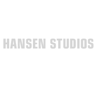 The logo for hansen studios is a gray logo on a white background.