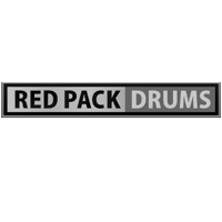 A black and white logo for red pack drums.