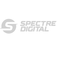 A gray logo for spectre digital on a white background.