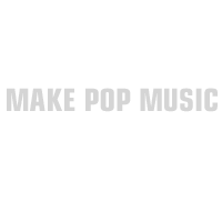 A logo for make pop music on a white background.