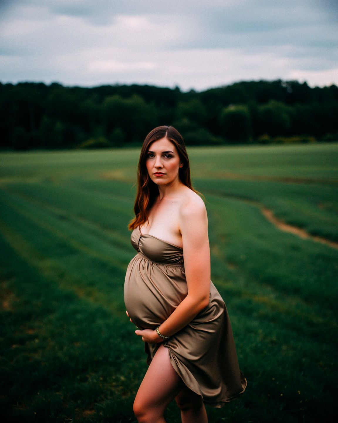  maternity photo portrait of a pregnant Asheville, North Carolina mother by western nc photographer , maternity gown, posed at 33 weeks pregnant