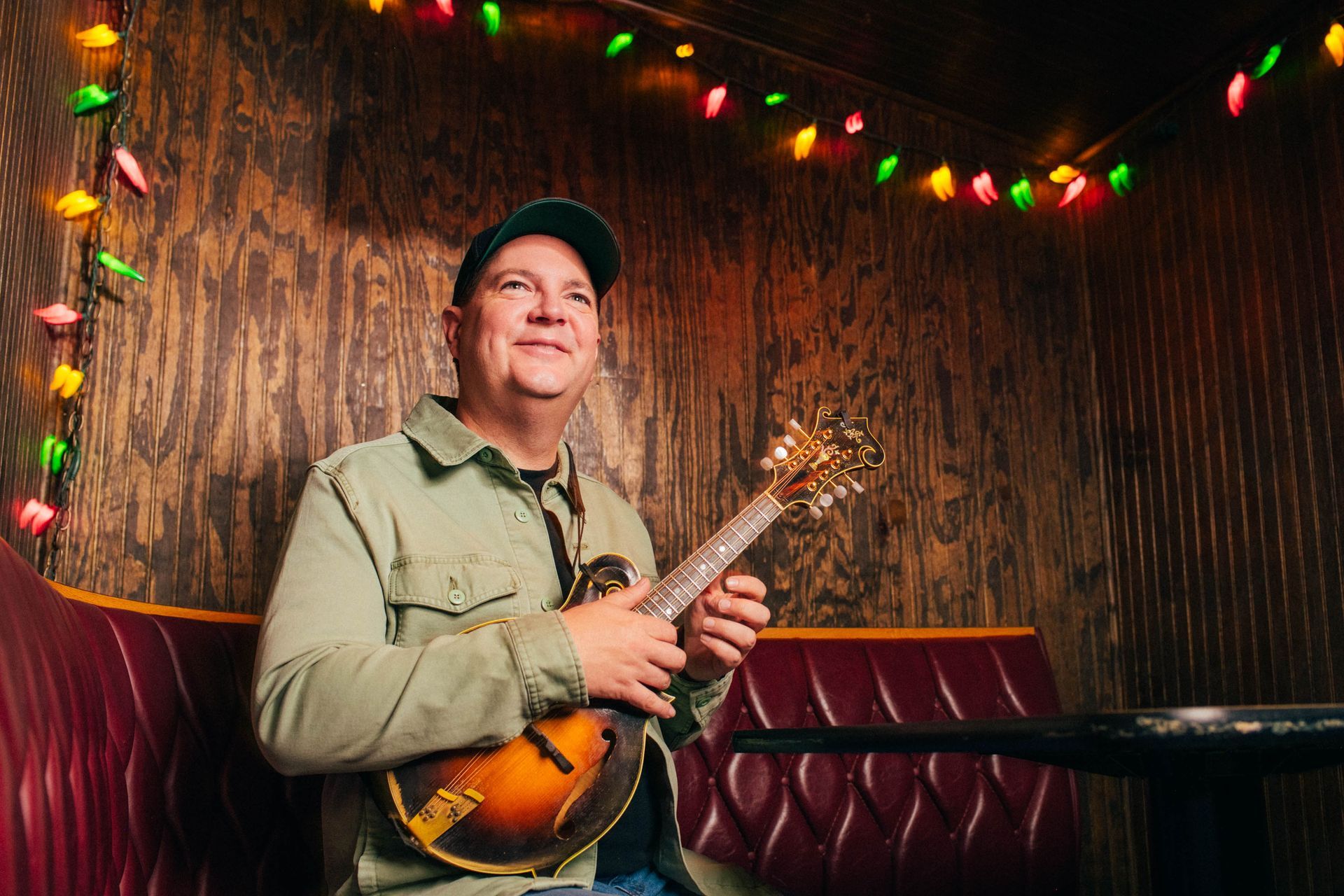 Nashville bluegrass musician Ashby Frank photographed in Asheville by music photographer Sandlin Gaither for album cover artwork