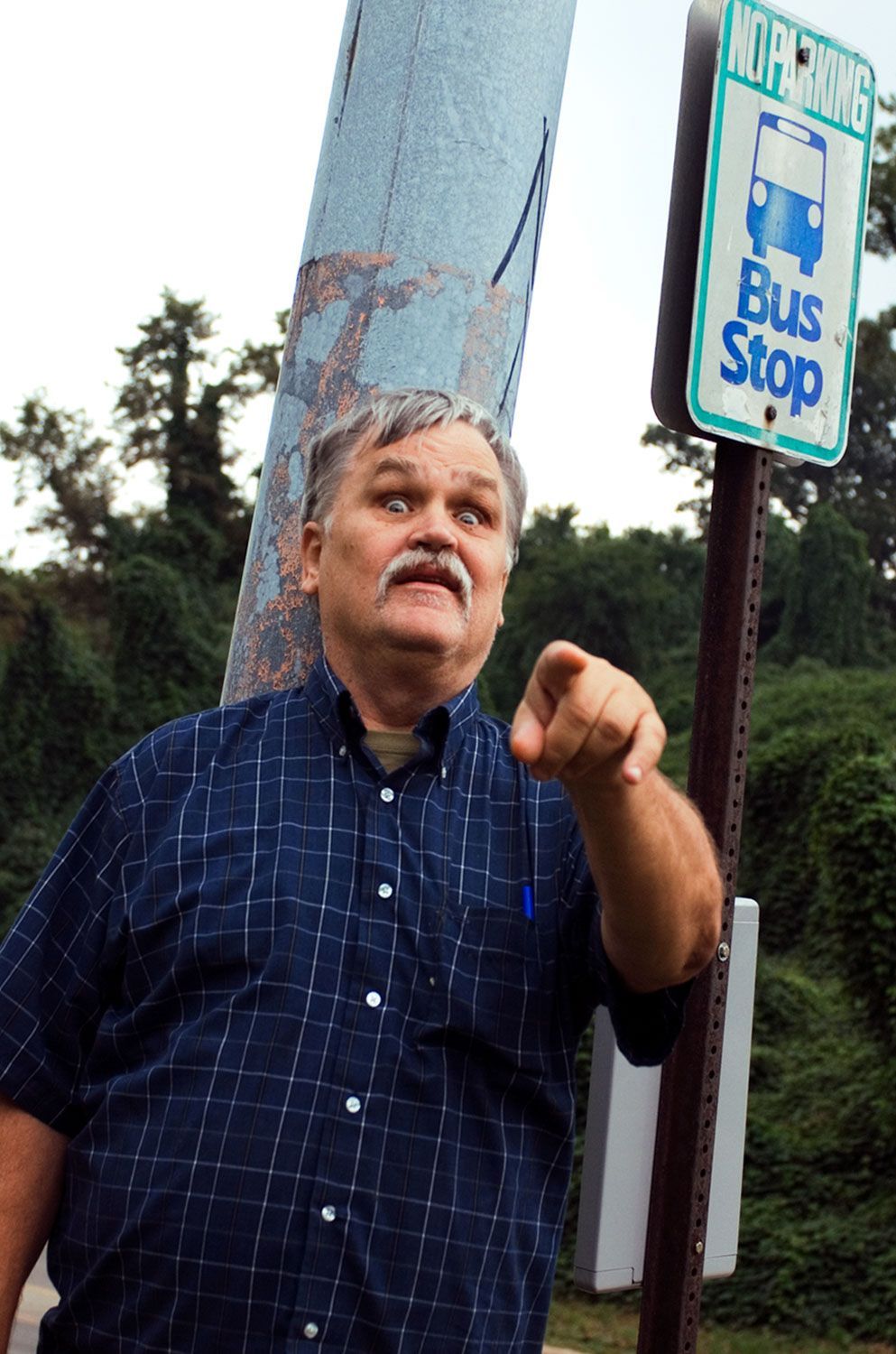 Colonel Bruce Hampton by Bus Stop in Asheville, NC