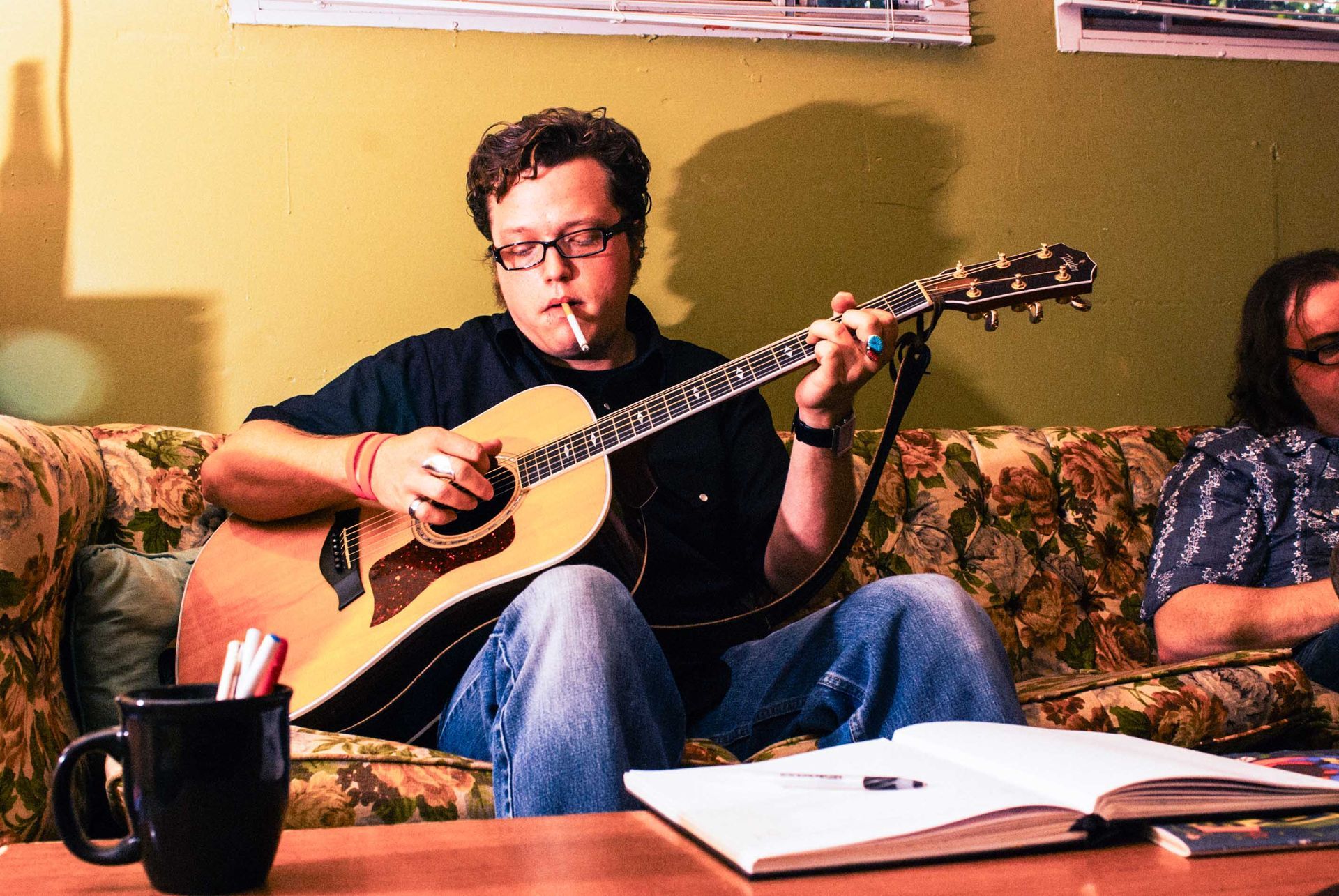 Jason Isbell backstage at the Grey Eagle portrait