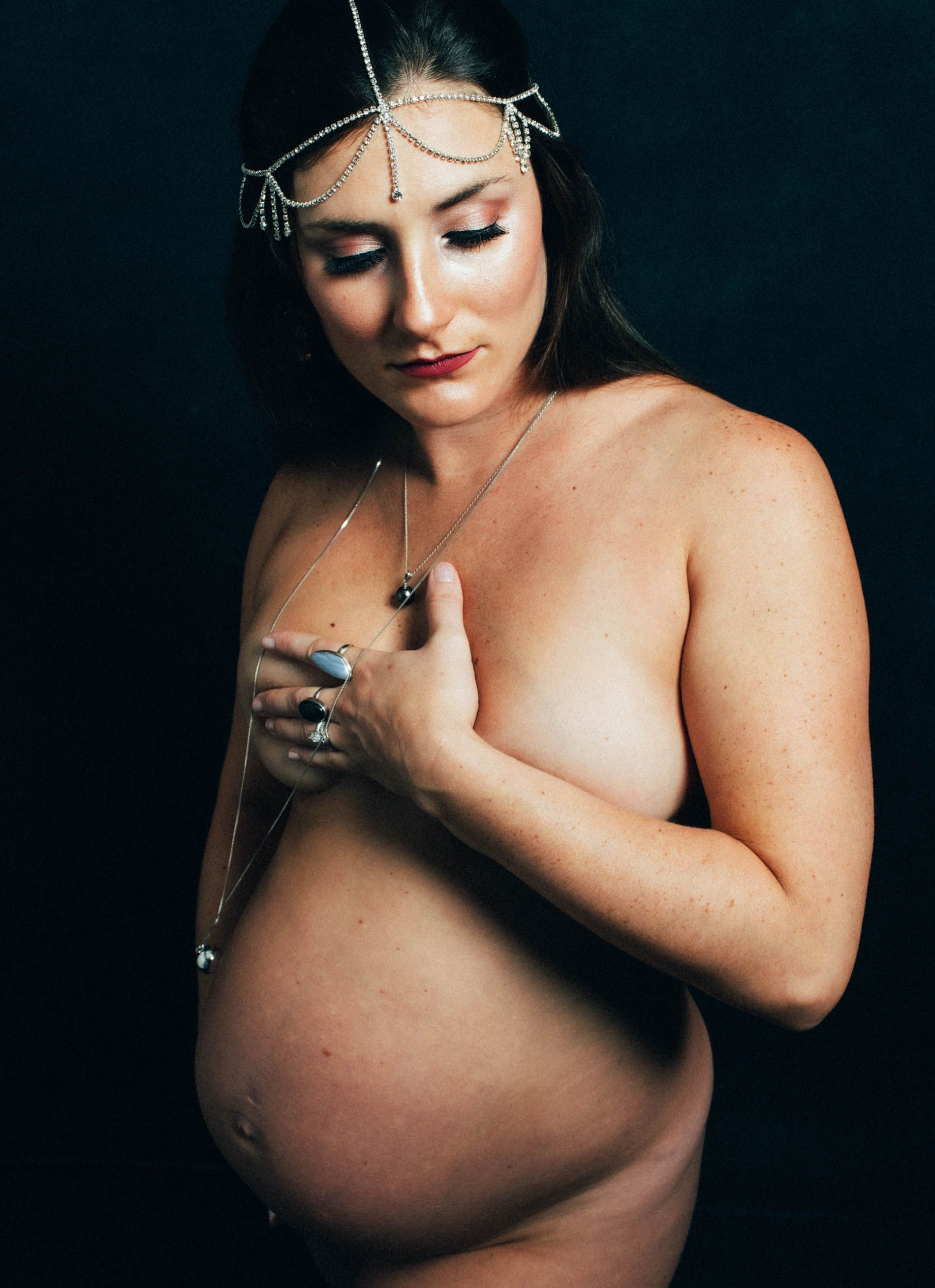 New pregnant mother in Asheville  photographer studio