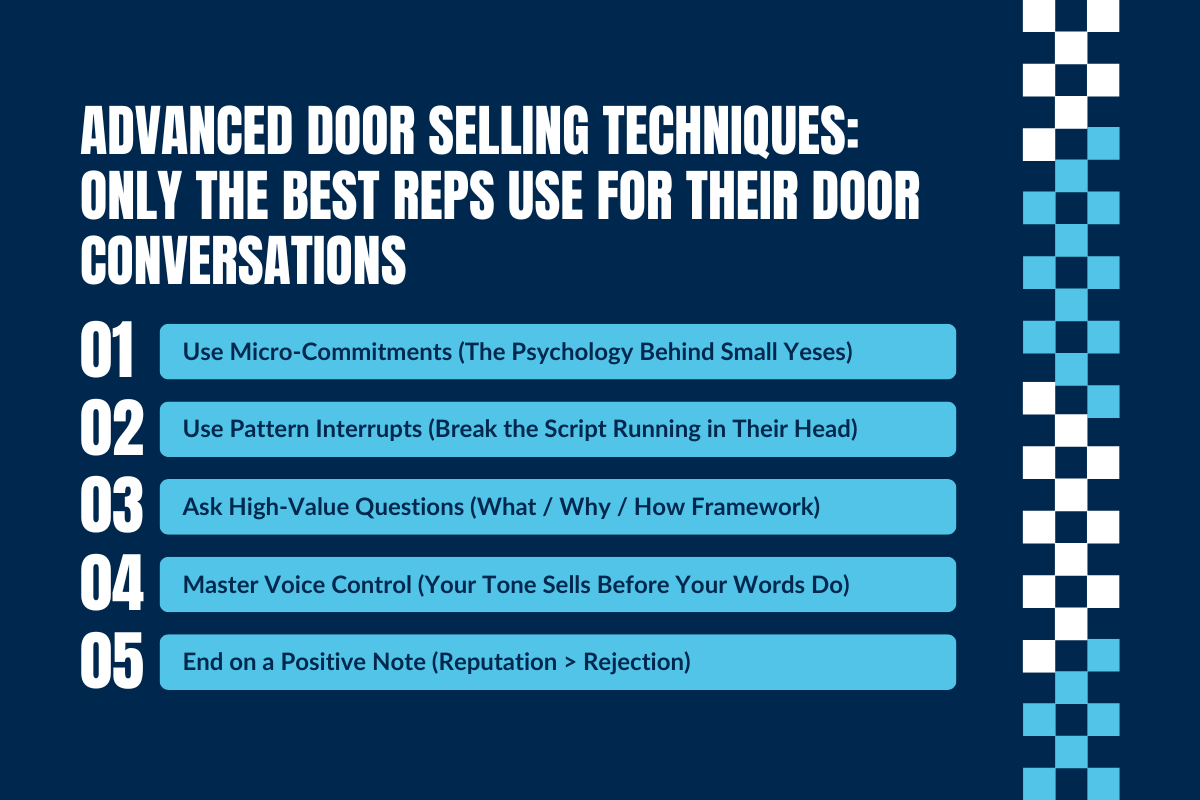 Advanced Door Selling Techniques: Only the Best Reps Use For Their Door Conversations