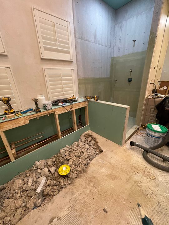 Demolished Kitchen and Bathroom