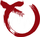 The Restoration Place Logo: a red circle with a city skyline inside of it