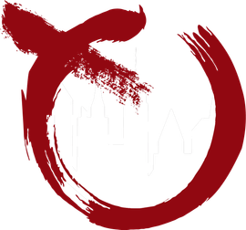 The Restoration Place logo: a red brush stroke in a circle on a white background