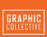 White “Graphic Collective” text in a white rectangular border on an orange background