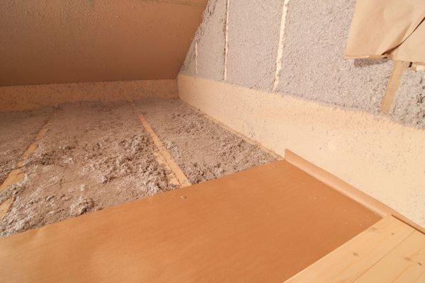 cellulose insulation installed in an attic