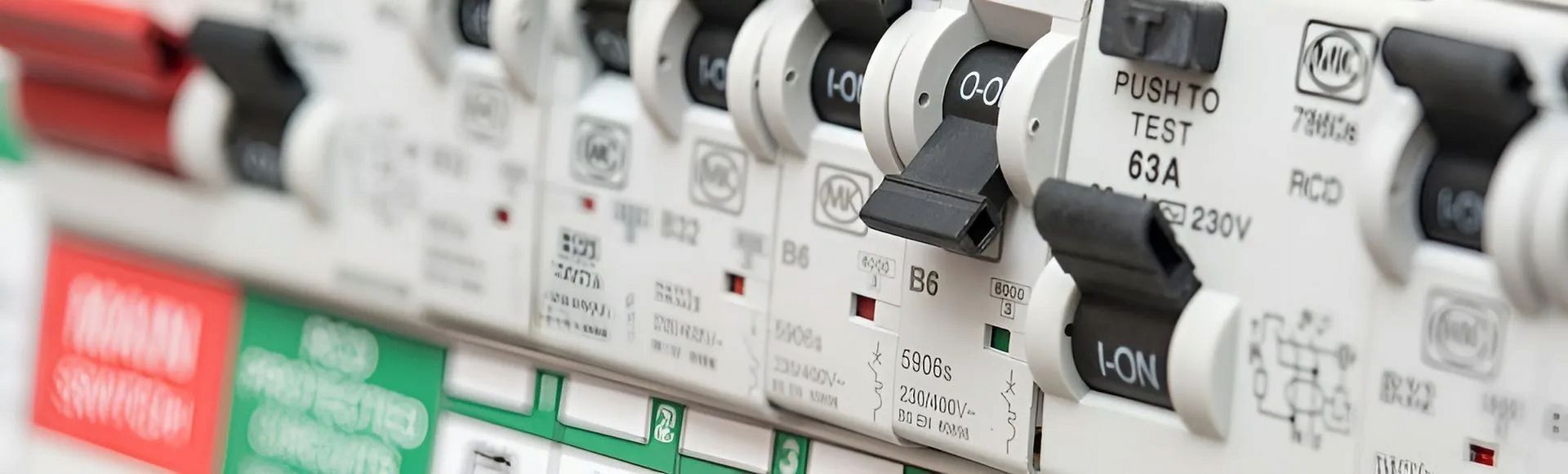A Close Up of a Row of Electrical Switches on a Wall — Central Electrical Group in Gladstone Central, QLD