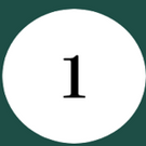 The number 1 is in a white circle on a green background. The number 1 is in a white circle on a green background.
