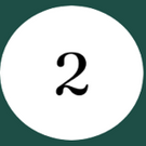 The number two is in a white circle on a green background. The number two is in a white circle on a green background.