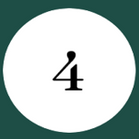 The number four is in a white circle on a green background. The number four is in a white circle on a green background.