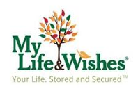 The logo for my life and wishes is a tree with leaves on it.