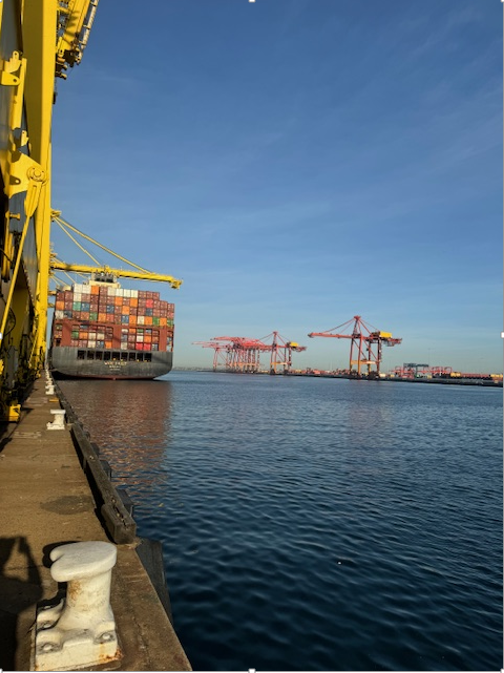 A Large Container Ship Is Docked In A Harbour — JMG Maintenance & Fabrication In Muswellbrook NSW