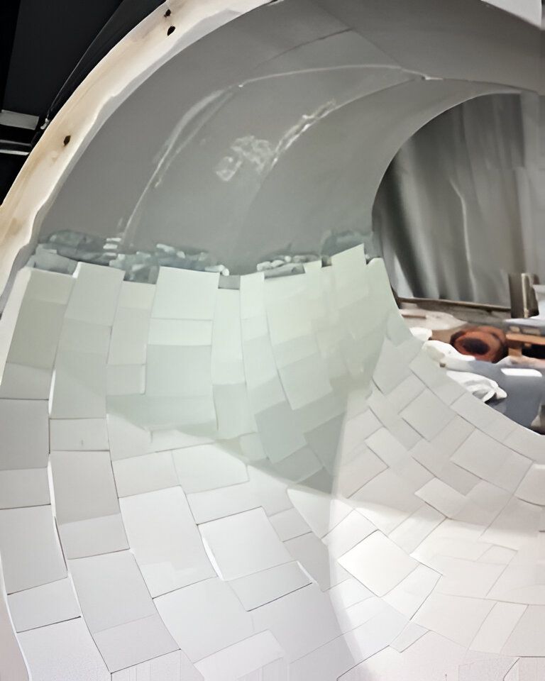 Large White Circular Object Is Being Built In A Room Using Tiles — JMG Maintenance & Fabrication In Muswellbrook NSW