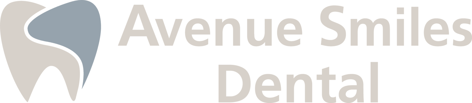 The logo for avenue smiles dental has a tooth on it.