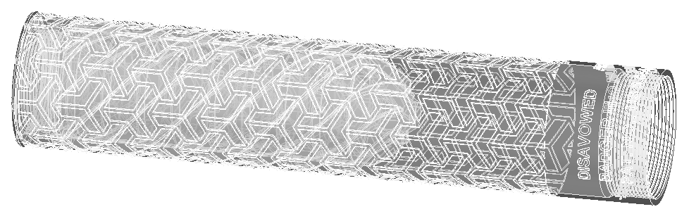 A black and white drawing of a metal pipe on a white background.