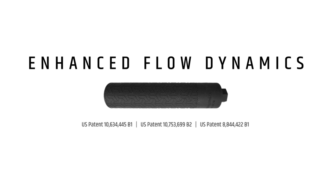 A black and white logo for enhanced flow through dynamics