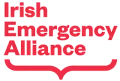 Irish Emergency Alliance logo in red text with a red bracket underneath.