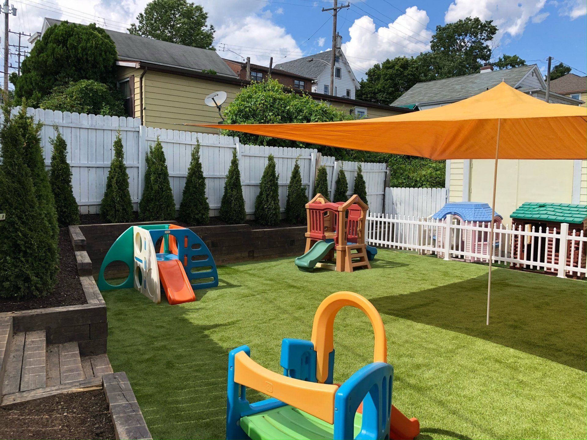 playground with tent outdoors
